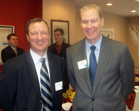 Tom Laird of Gilbane Construction and ACE Mentor Program of Cleveland Board Chair with Dan Walsh, Huntington National Bank President of Greater Cleveland Region