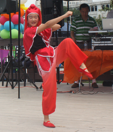 Chinese American girl acrobat in Cleveland