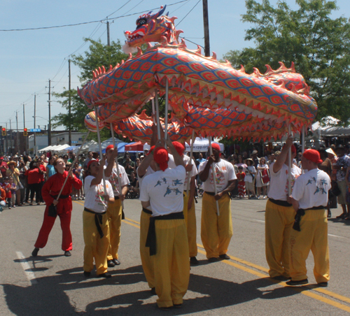 Wah Lum Kung Fu of Columbus Ohio performing a traditional Chinese Dragon Dance 