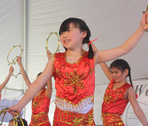 Young girls from the Westlake Chinese School perform a Golden Rings dance at the 2012 Asian Festival in Cleveland