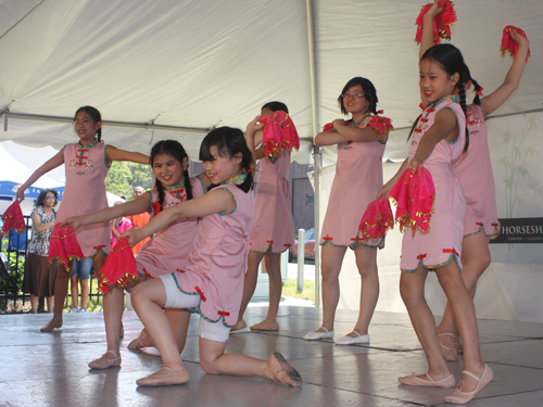 Young girls from the Westlake Chinese School perform a Spicy Girls dance at the 2012 Asian Festival in Cleveland, Ohio