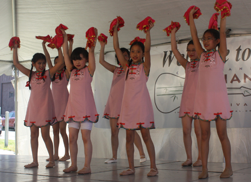 Young girls from the Westlake Chinese School perform a Spicy Girls dance at the 2012 Asian Festival in Cleveland, Ohio