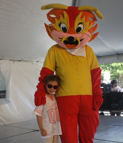 Posing with Wushu the Dragon at Cleveland Asian Festival