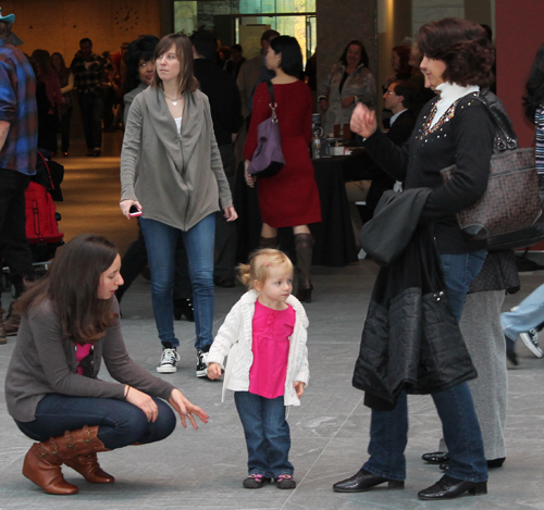 People watching at Atrium opening at Cleveland Museum of Art