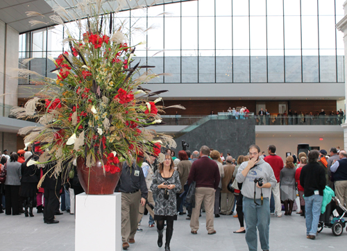 People watching at Atrium opening at Cleveland Museum of Art