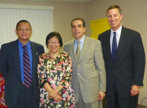 Dr. Li Li,  Margaret Wong, Dr. George Kikano and David Fleshler