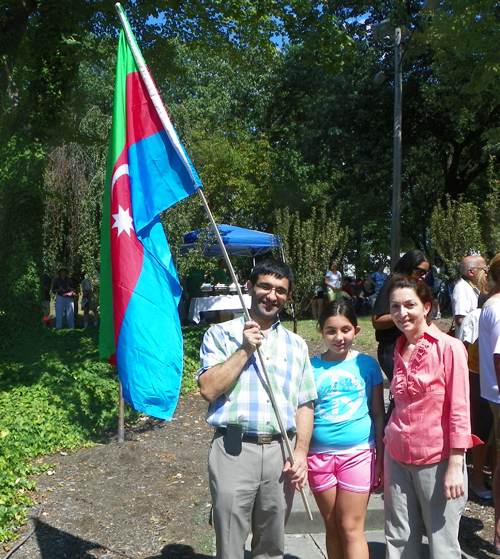 Azerbaijan flag at One World Day