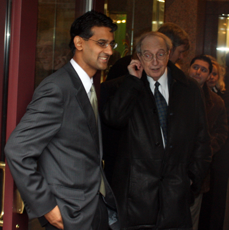 Baiju Shah and Al Ratner greet guests