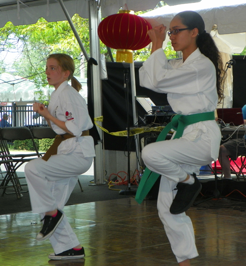 Martial Arts demo by girls from Yes I CAN Karate in Cleveland