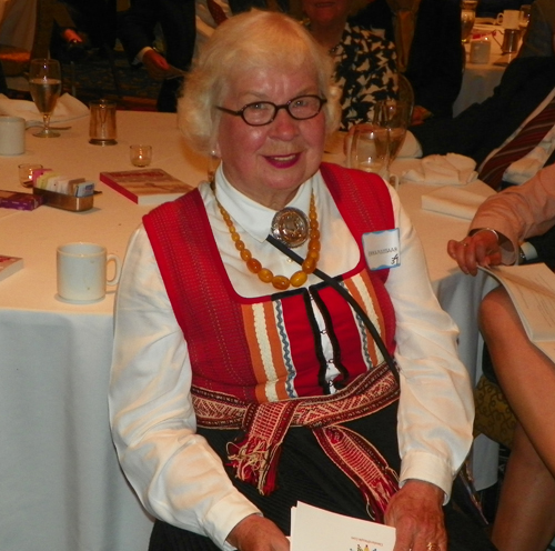Erika Puussaar in Estonian costume