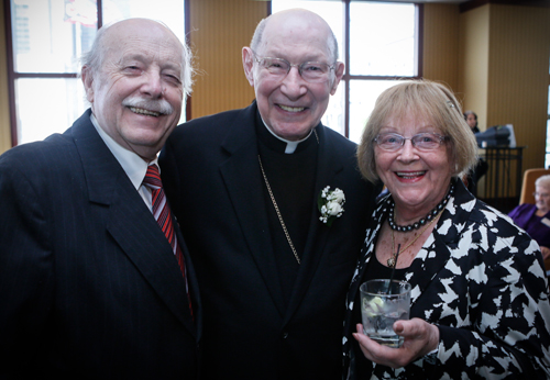 August and Gloria Pust with Bishop Pevec