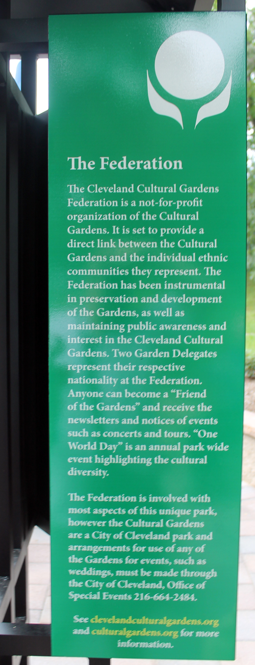 Federation info at Cleveland Cultural Gardens kiosk