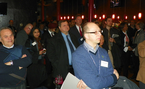 Diverse crowd at Cleveland multicultural happy hour