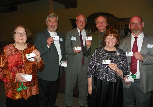 Cultural Garden directors with business cards