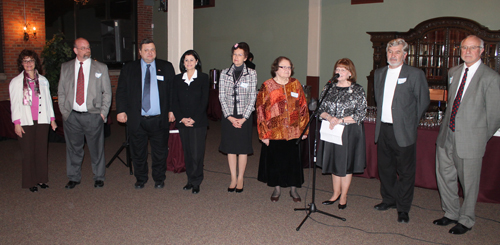 Newly elected board members Paula Tilisky, Tom Turkaly, Pierre Bejjani, Dona Brady, Mary Hamlin, Anda Cook, Sheila Crawford, Paul Burik and Rich Crepage