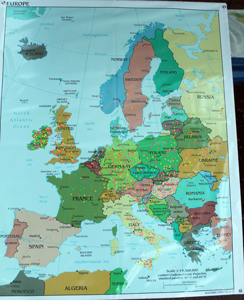Map of Europe after Day 1