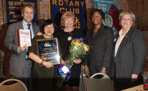 Senator Sherrod Brown, Margaret Wong, Ingrida Bublys, Lynn Stevens and Karen Melton