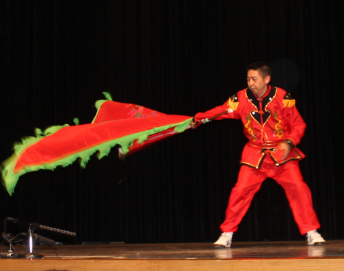 Johnny Wu starts the Dragon Dance