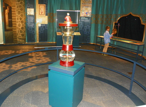 Water clock exhibit at Silk Road