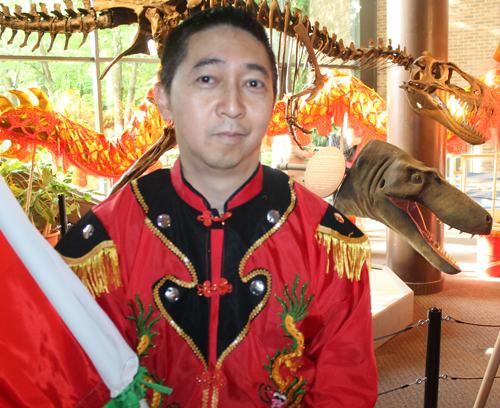 Johnny Wu and dinosaur