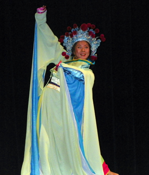 Yin Tang performing Chinese Dance at the Cleveland Museum of Natural History's opening celebration event for the Traveling the Silk Road exhibit