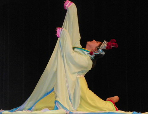 Yin Tang performing Chinese Dance at the Cleveland Museum of Natural History's opening celebration event for the Traveling the Silk Road exhibit