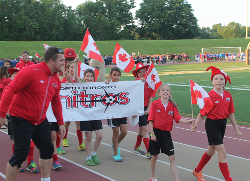 Parade of Athletes from Canada at the opening ceremony of the 2015 Continental Cup in Cleveland Ohio