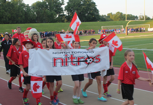 Parade of Athletes from Canada at the opening ceremony of the 2015 Continental Cup in Cleveland Ohio