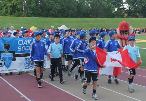 Parade of Athletes from Canada at the opening ceremony of the 2015 Continental Cup in Cleveland Ohio