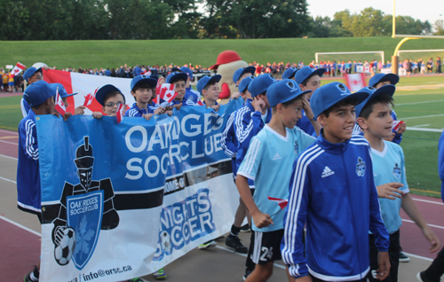 Parade of Athletes from Canada at the opening ceremony of the 2015 Continental Cup in Cleveland Ohio