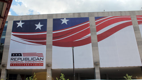 RNC banners at the Q for RNC in Cleveland