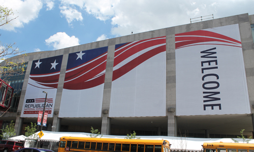 RNC banners at the Q for RNC in Cleveland