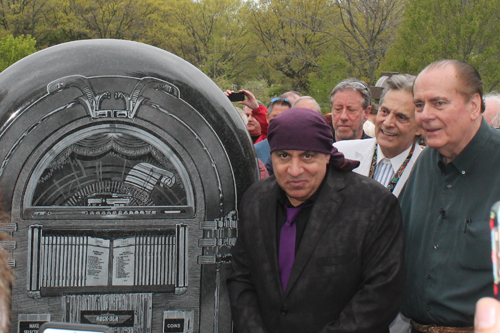 Little Steven Van Zandt and Norm N. Nite with Alan Freed monument