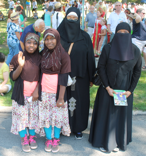 Ladies in burkas at One World Day