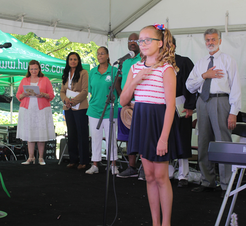 Polina Kornyushenko sings the National Anthem