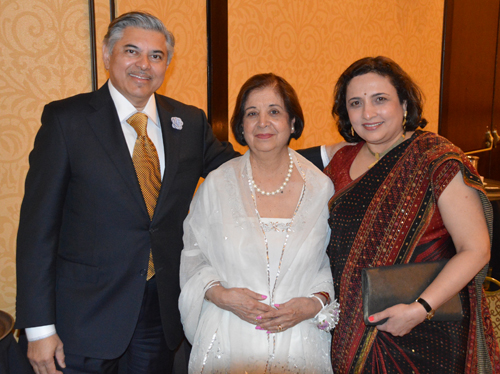 Sudarshan and Swati Sathe with inductee Mona Alag