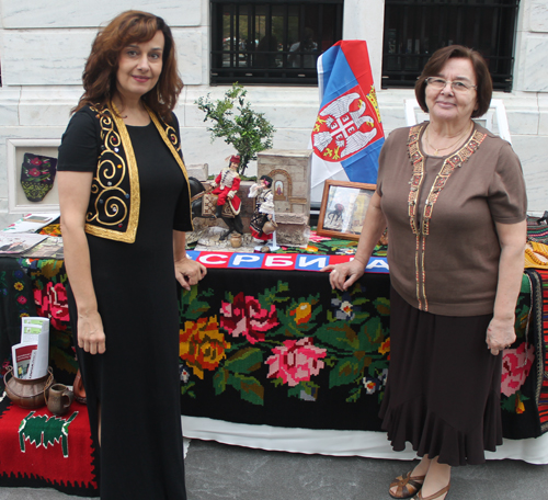 Nada and Danica Martinovic at Serbian table