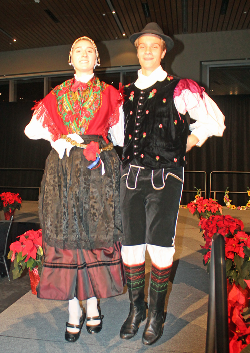 Natasha Paros-Gaser (president) and David Turk (vice president) of Folklore Ensemble KRES representing Slovenia.