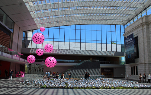 Yayoi Kusama: Infinity Mirrors exhibit in the Atrium of the Cleveland Museum of Art