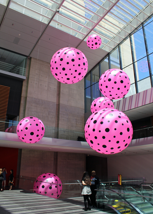 Yayoi Kusama: Infinity Mirrors exhibit in the Atrium of the Cleveland Museum of Art