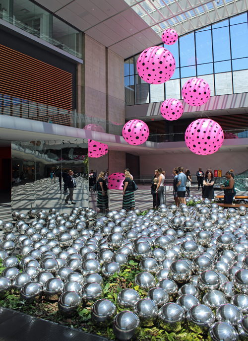 Yayoi Kusama: Infinity Mirrors exhibit in the Atrium of the Cleveland Museum of Art