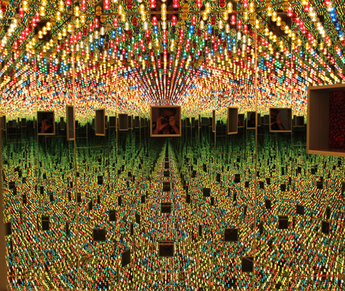 Infinity Room by Kusama that you peek in at Cleveland Museum of Art