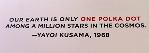 Yayoi Kusama polka dot quote