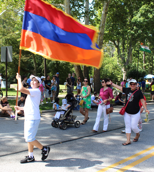Armenian Garden in Parade of Flags at 73rd annual One World Day in the Cleveland Cultural Gardens