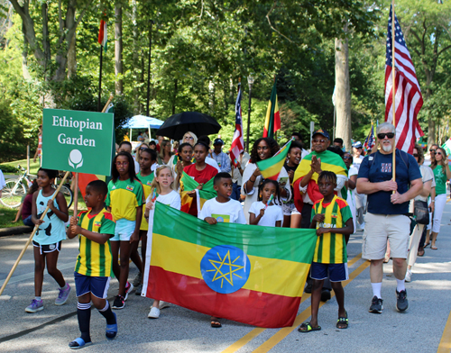 Ethiopian Garden in Parade of Flags at 73rd annual One World Day in the Cleveland Cultural Gardens