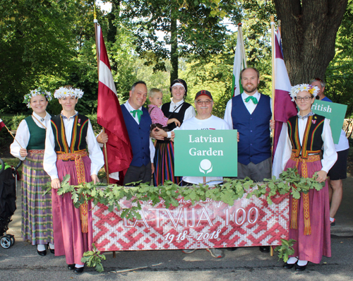Latvian Garden in Parade of Flags at 73rd annual One World Day in the Cleveland Cultural Gardens