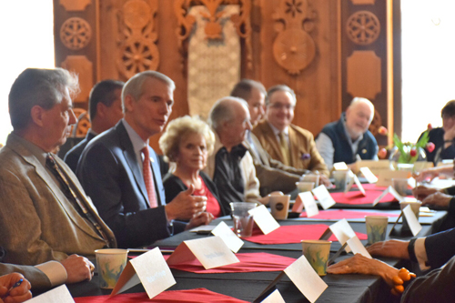 US Senator Rob Portman with nationality leaders at Lithuanian Center in Cleveland