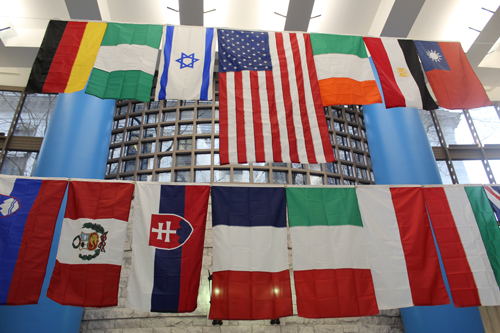 Flags of the world at Cleveland Public Library