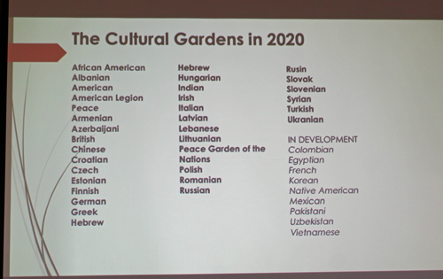 Dr Khoury slide - Cultural Gardens as of 2020
