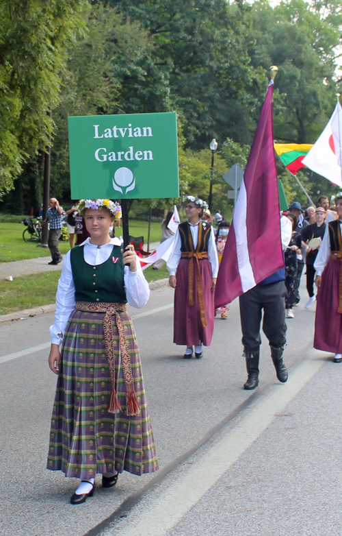 Latvian Cultural Garden in Parade of Flags on One World Day 2021